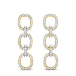 14k Gold Diamond Chain-Link Drop Earrings Earring ABE-102.3C3-D  - Abtin & Co.