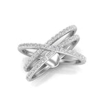 14K Gold Diamond Criss-Cross Ring Ring ABB-286-D  - Abtin & Co.
