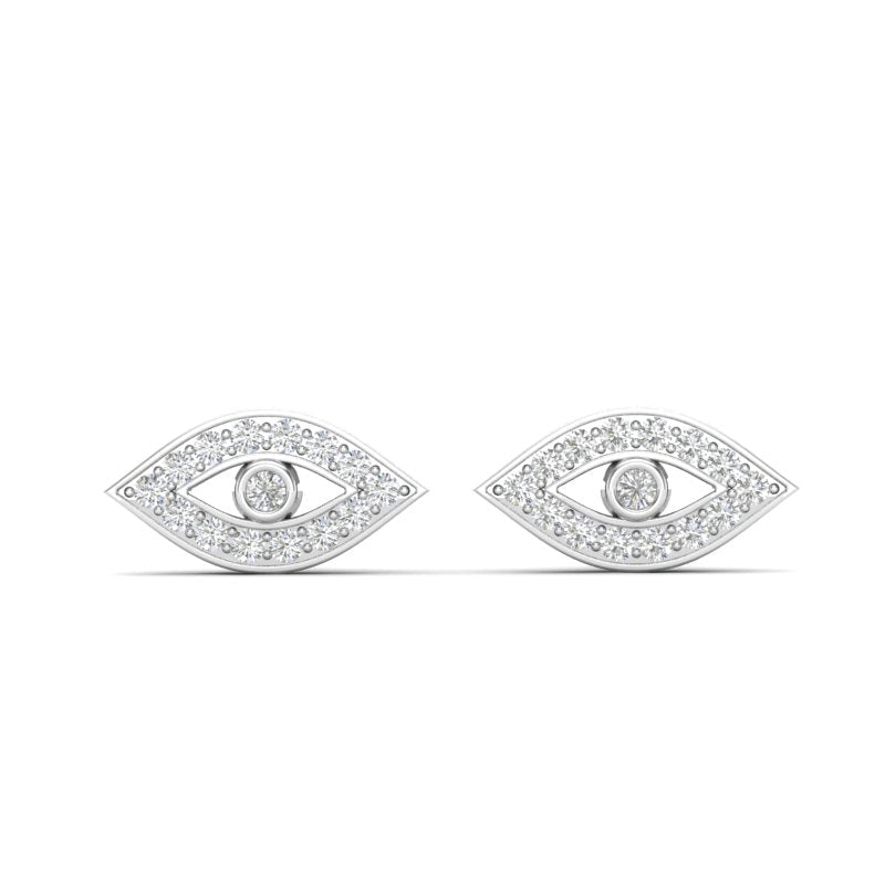 14k Gold Diamond Evil Eye Earring Earring ABE-117-D  - Abtin & Co.