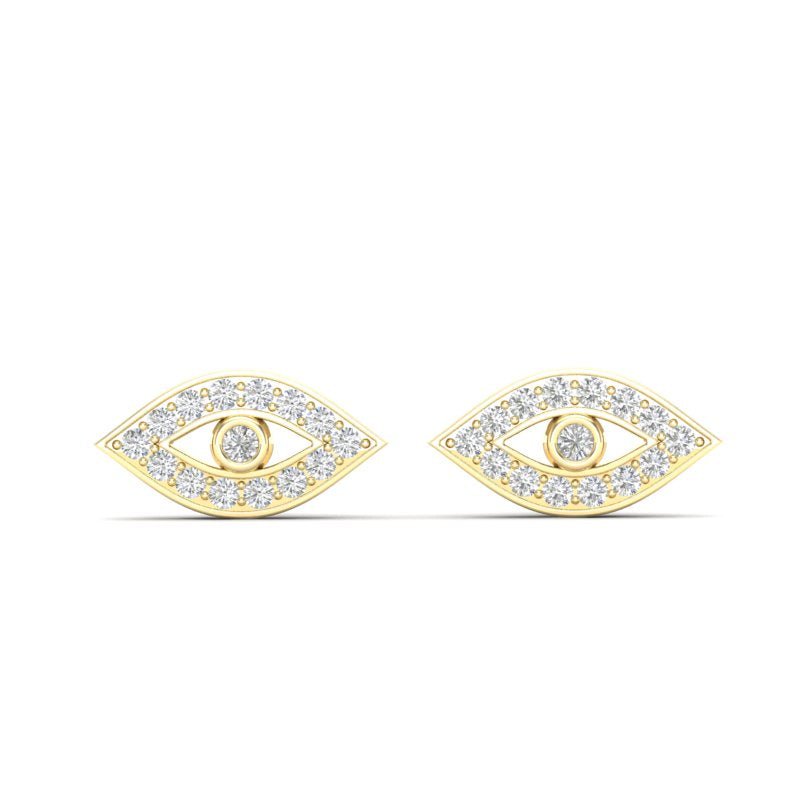 14k Gold Diamond Evil Eye Earring Earring ABE-117-D  - Abtin & Co.