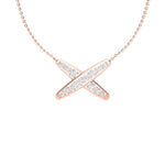 14K Gold Diamond Geometric X Pendant Pendant ABP-116-D  - Abtin & Co.