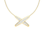 14K Gold Diamond Geometric X Pendant Pendant ABP-116-D  - Abtin & Co.