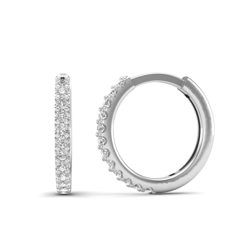 14k Gold Diamond Huggie Earrings Earring ABH-102-D  - Abtin & Co.