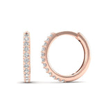 14k Gold Diamond Huggie Earrings Earring ABH-102-D  - Abtin & Co.