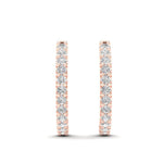 14k Gold Diamond Huggie Earrings Earring ABH-102-D  - Abtin & Co.