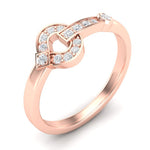 14k Gold Diamond interlock Buckle Ring Ring ABB-169-D  - Abtin & Co.