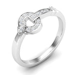 14k Gold Diamond interlock Buckle Ring Ring ABB-169-D  - Abtin & Co.