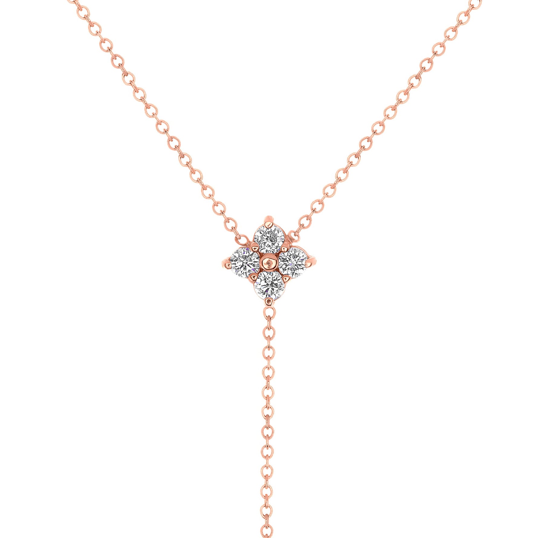 14K Gold Diamond Lariat Necklace Diamond Y-Necklace Necklace ABN-119-D  - Abtin & Co.