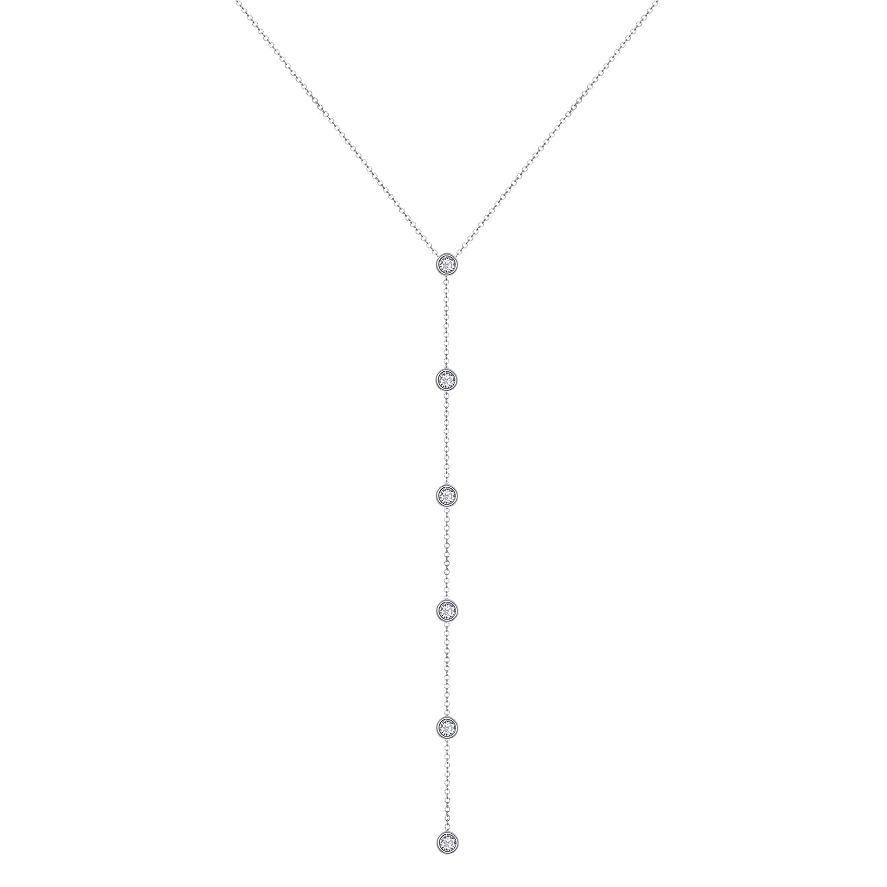 14K Gold Diamond Lariat Necklace Diamond Y-Necklace Necklace ABN-139-D  - Abtin & Co.