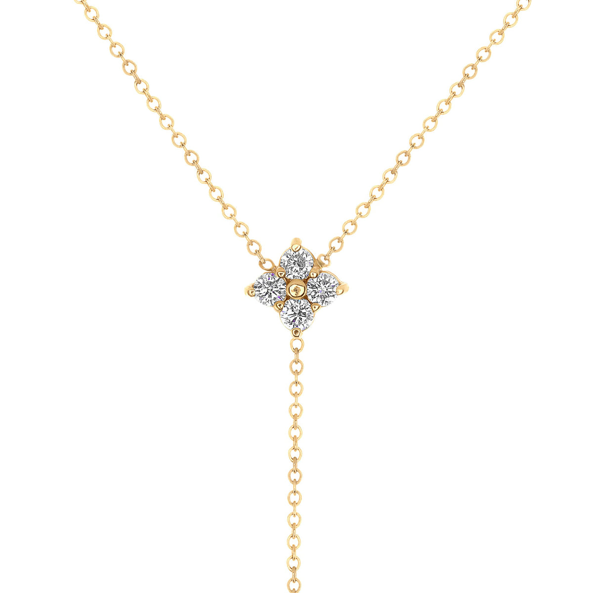 14K Gold Diamond Lariat Necklace Diamond Y-Necklace Necklace ABN-119-D  - Abtin & Co.