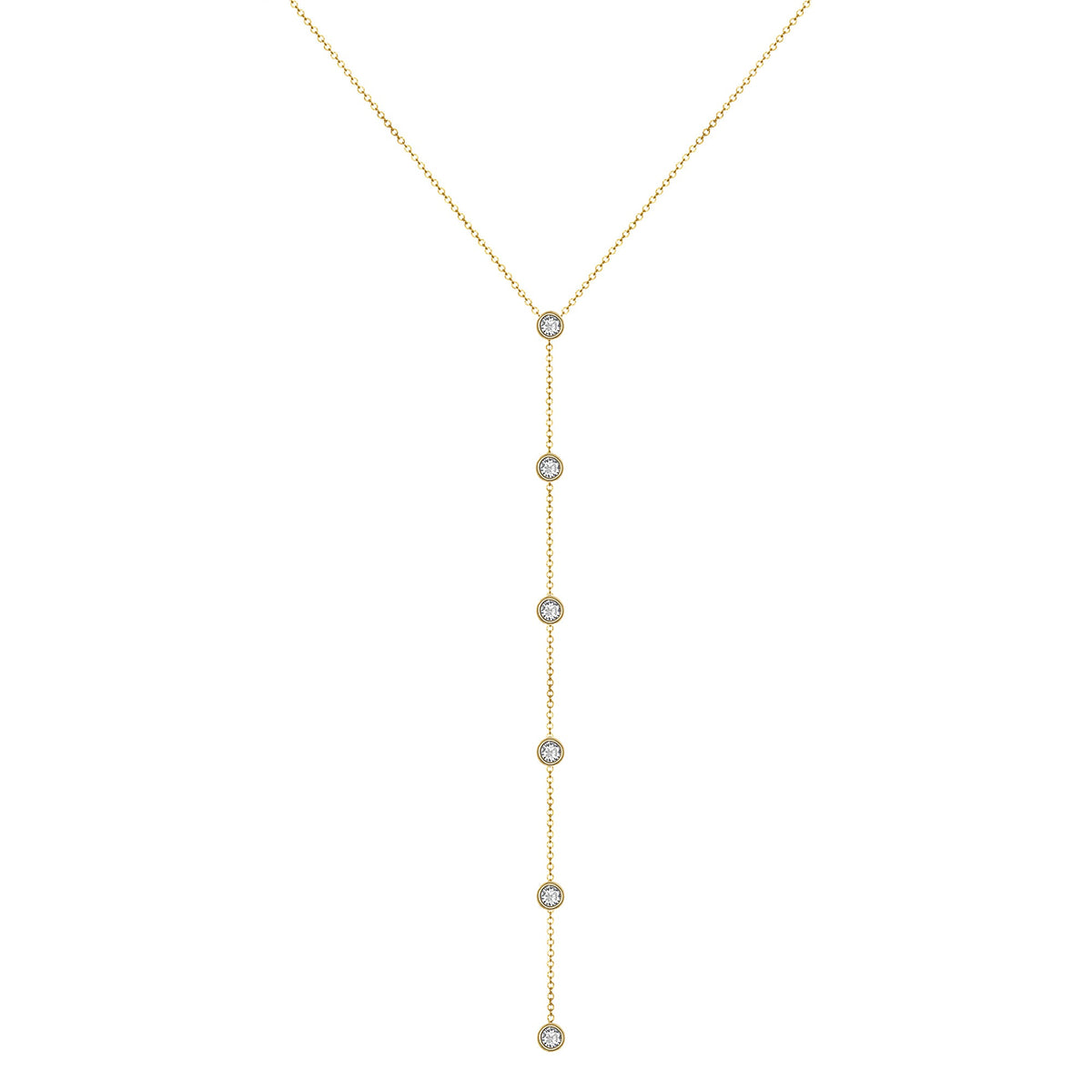 14K Gold Diamond Lariat Necklace Diamond Y-Necklace Necklace ABN-139-D  - Abtin & Co.