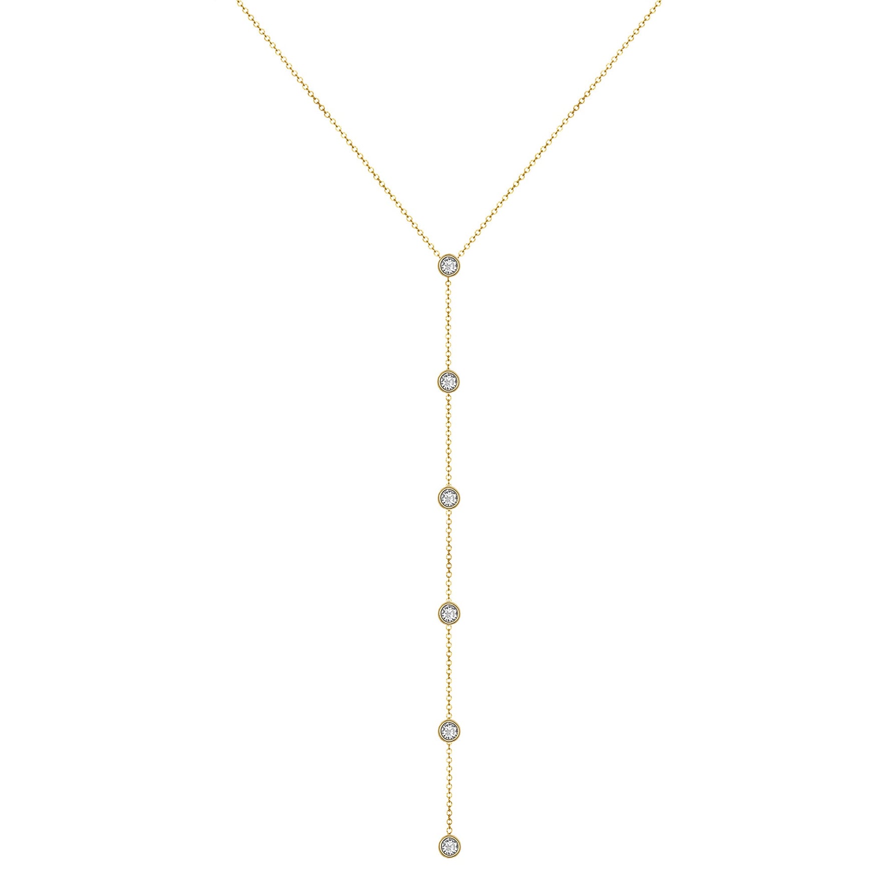 14K Gold Diamond Lariat Necklace Diamond Y-Necklace Necklace ABN-139-D  - Abtin & Co.