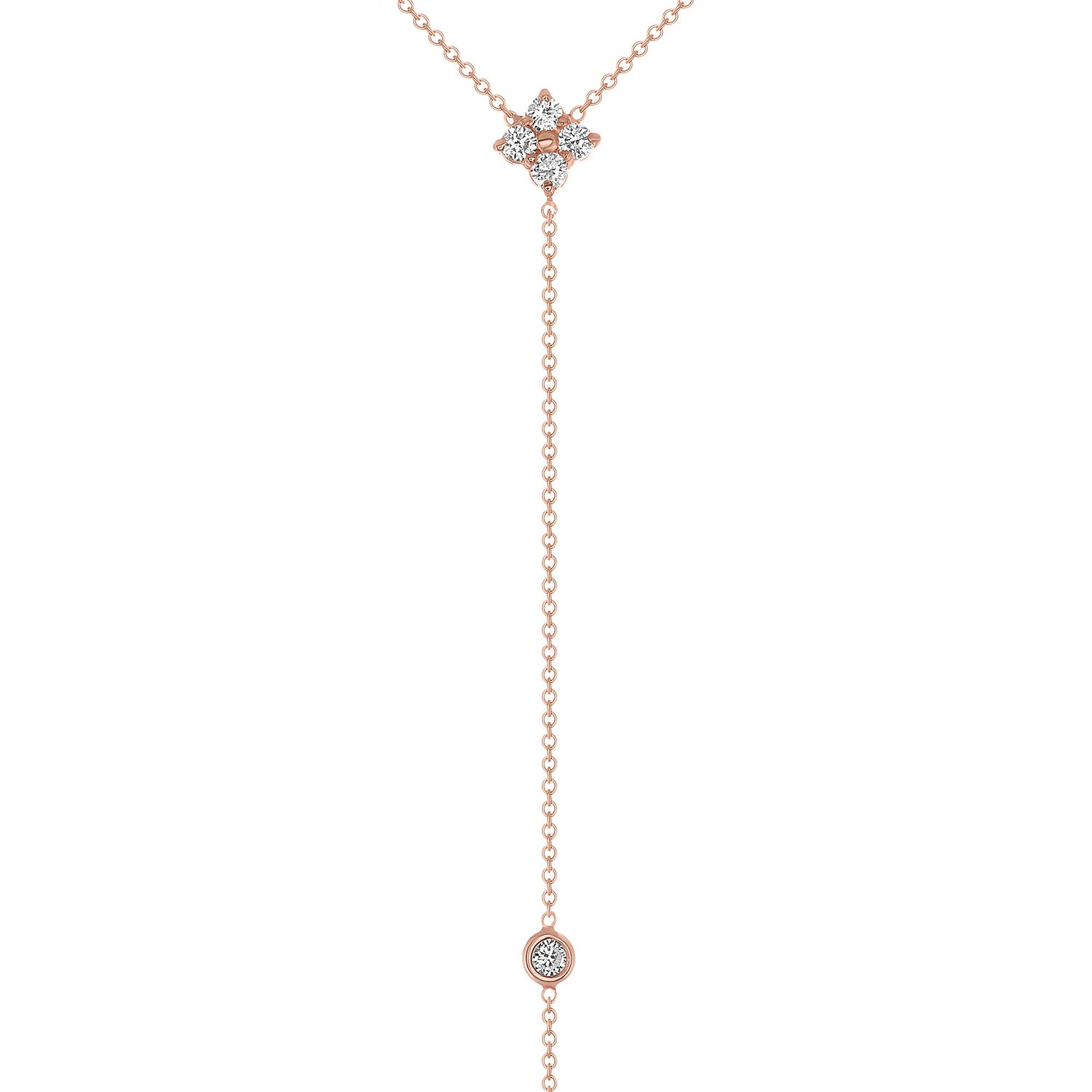 14K Gold Diamond Lariat Necklace Diamond Y-Necklace Necklace ABN-118-D  - Abtin & Co.