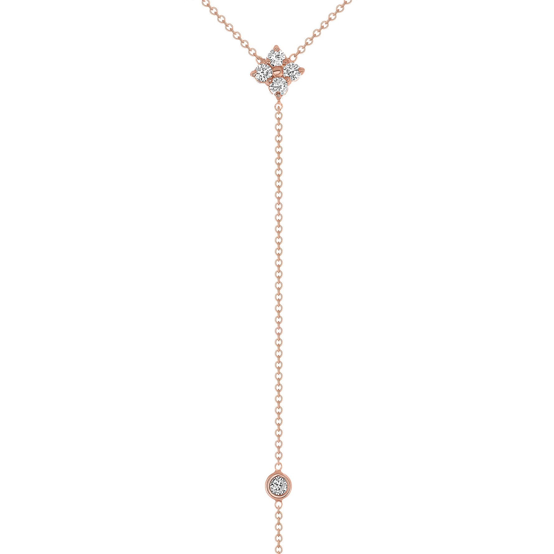 14K Gold Diamond Lariat Necklace Diamond Y-Necklace Necklace ABN-118-D  - Abtin & Co.