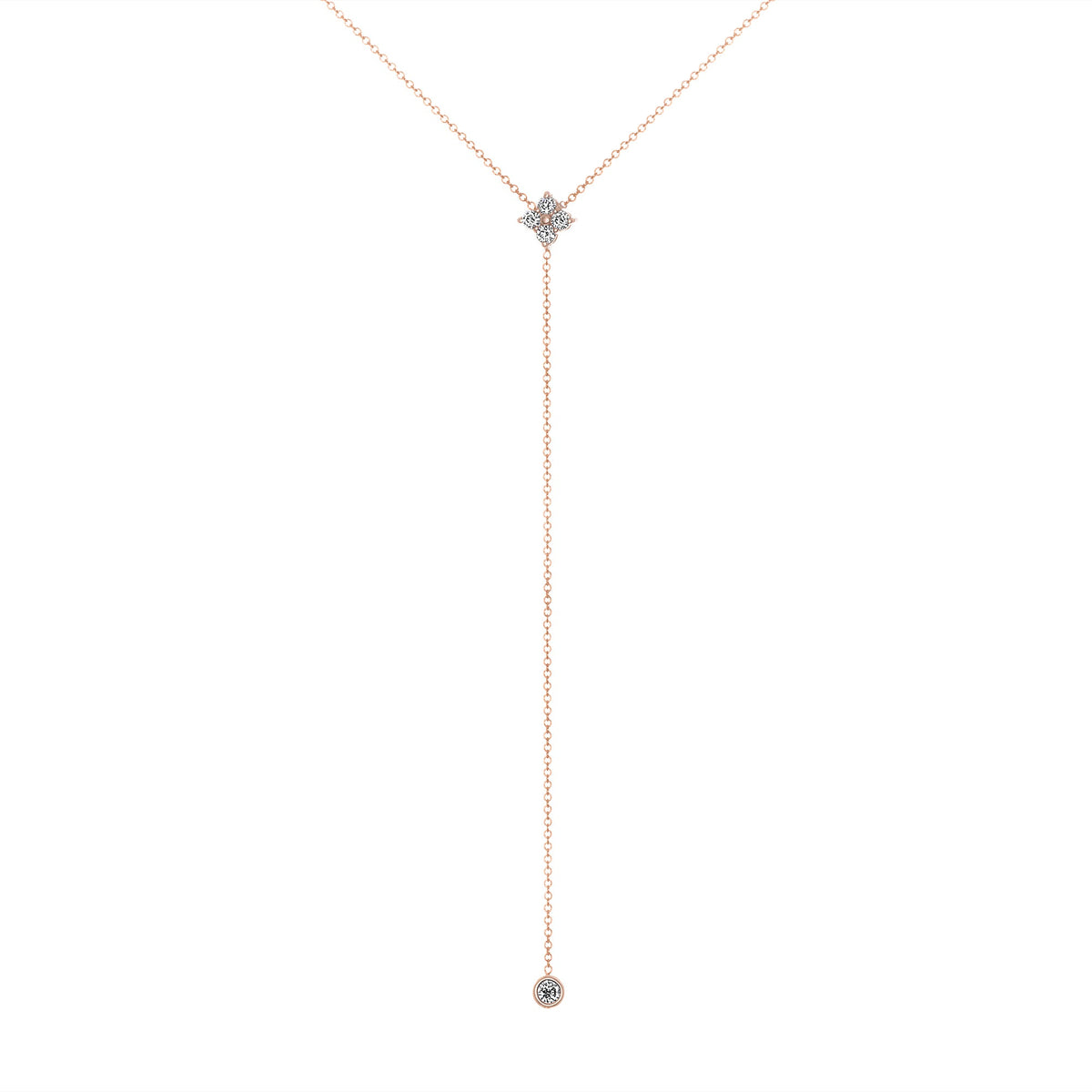 14K Gold Diamond Lariat Necklace Diamond Y-Necklace Necklace ABN-119-D  - Abtin & Co.