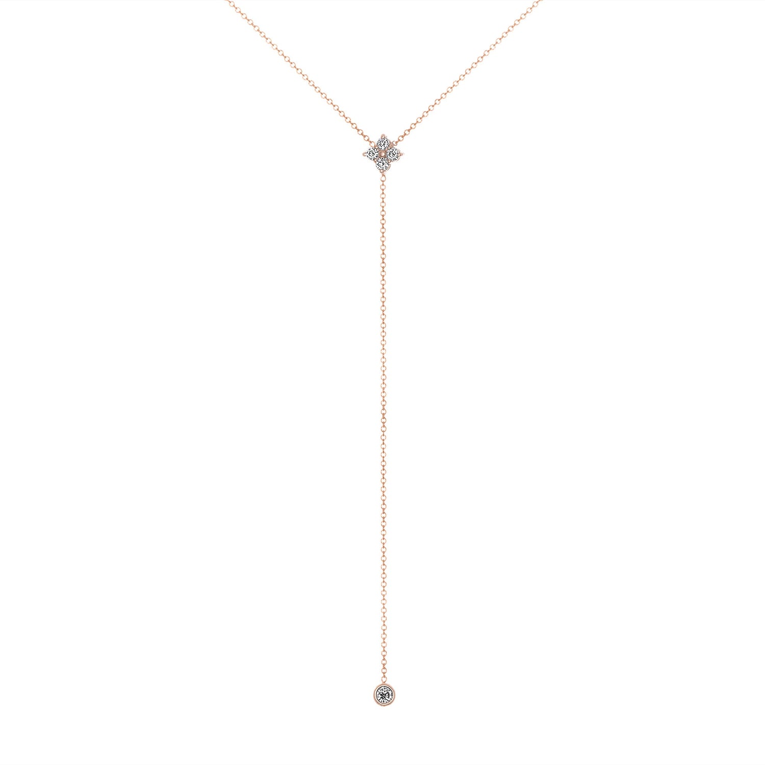 14K Gold Diamond Lariat Necklace Diamond Y-Necklace Necklace ABN-119-D  - Abtin & Co.
