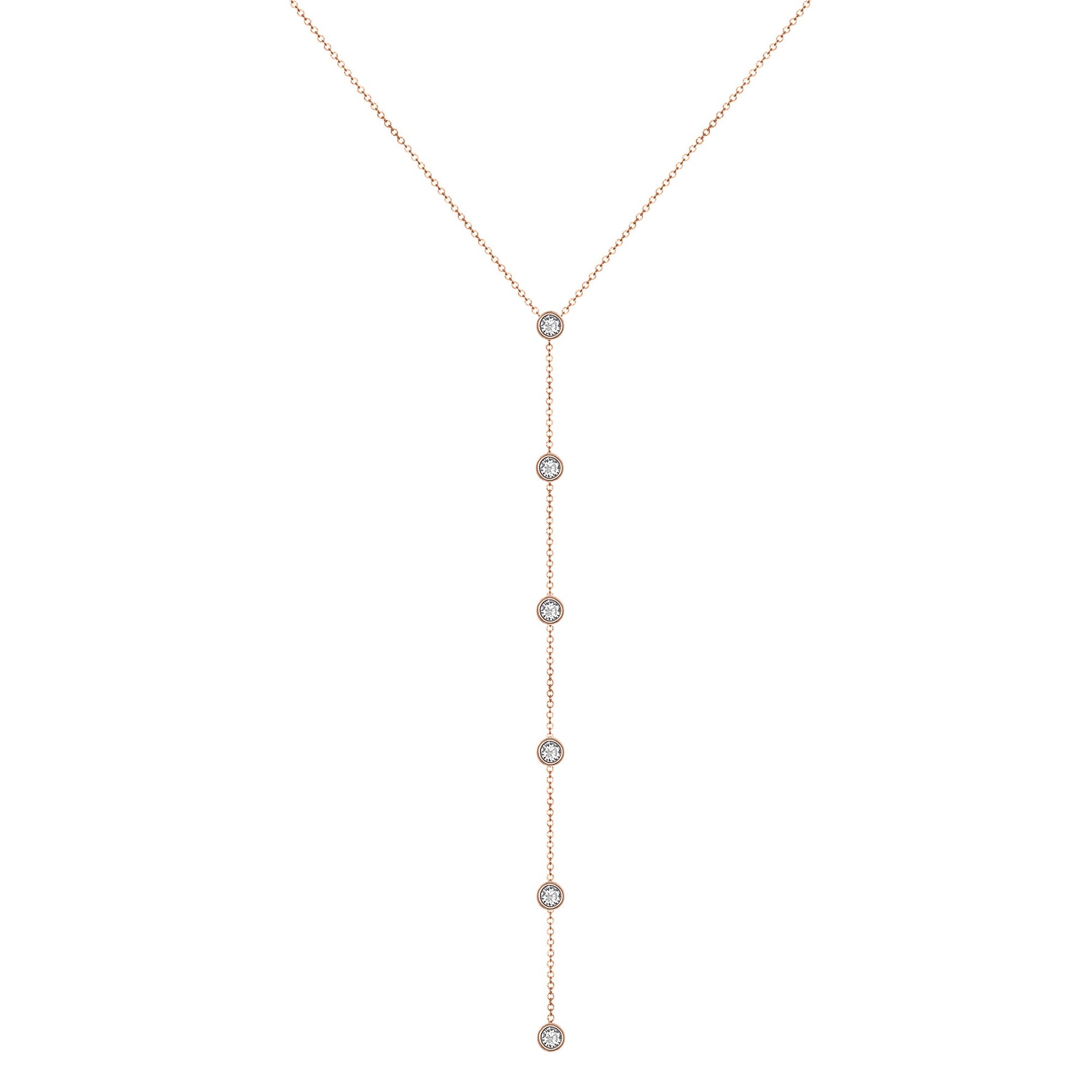 14K Gold Diamond Lariat Necklace Diamond Y-Necklace Necklace ABN-139-D  - Abtin & Co.