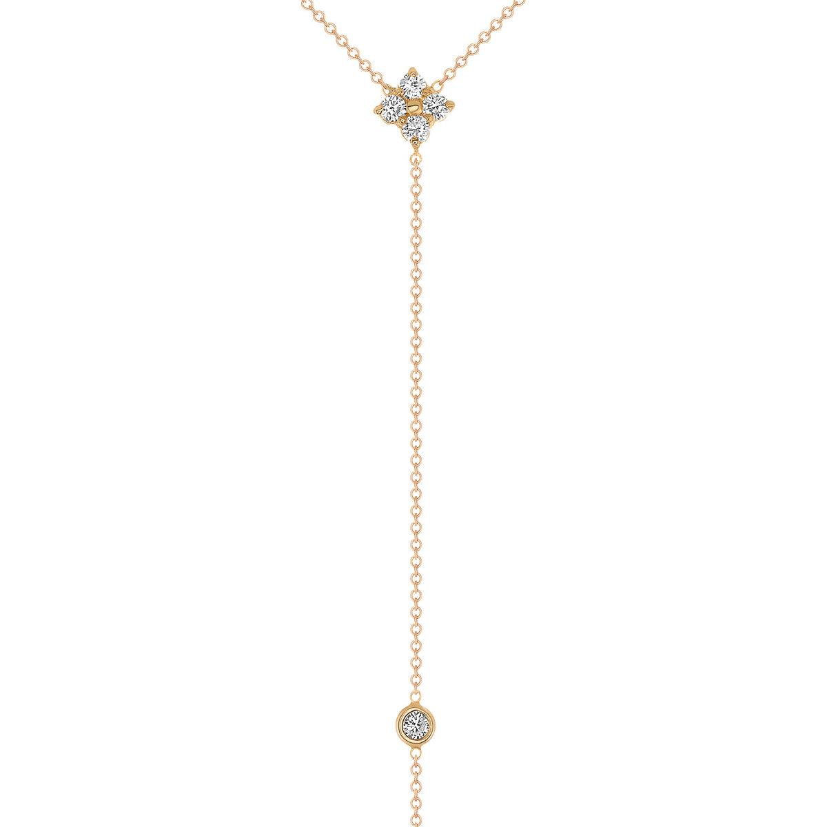 14K Gold Diamond Lariat Necklace Diamond Y-Necklace Necklace ABN-118-D  - Abtin & Co.