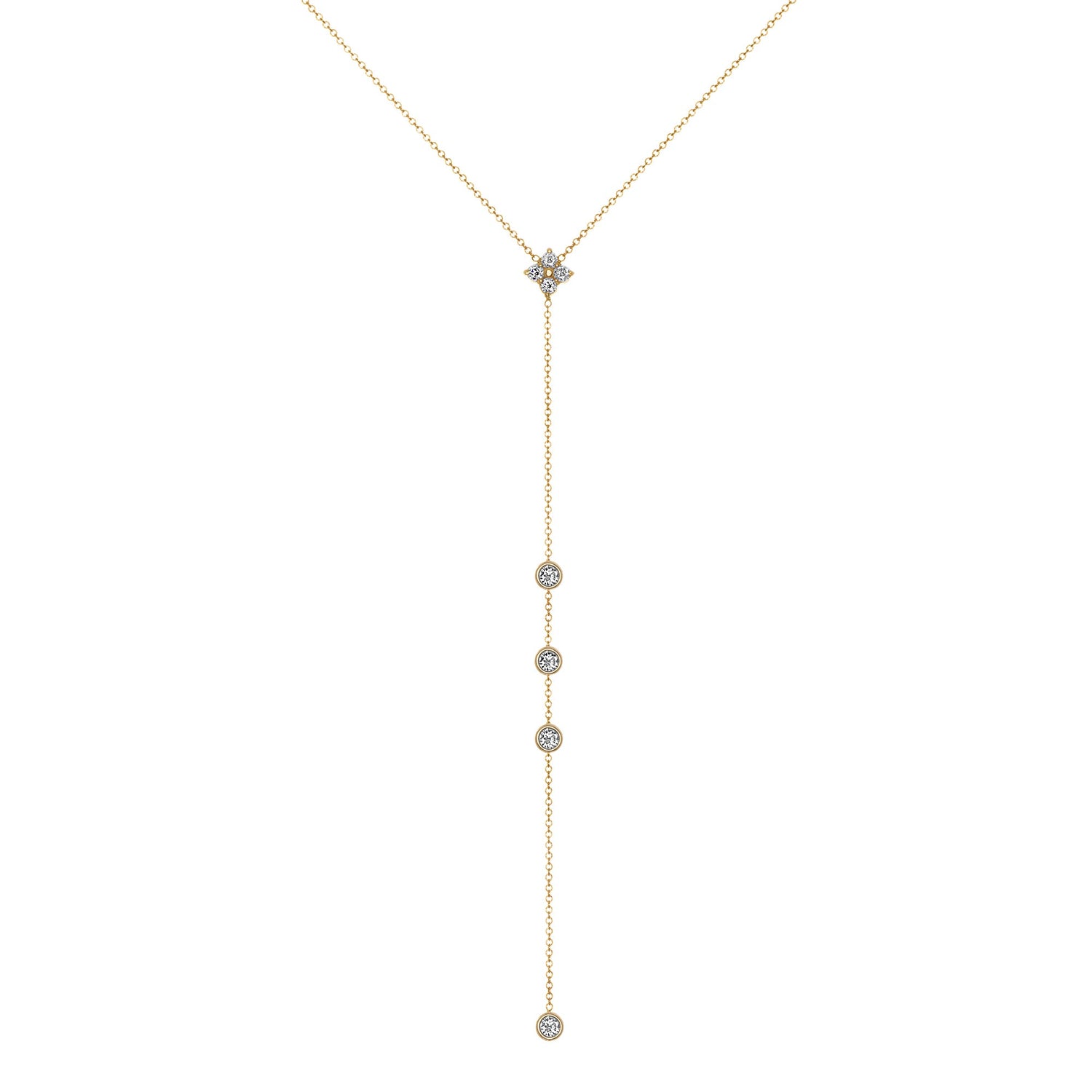 14K Gold Diamond Lariat Necklace Diamond Y-Necklace Necklace ABN-141-D  - Abtin & Co.