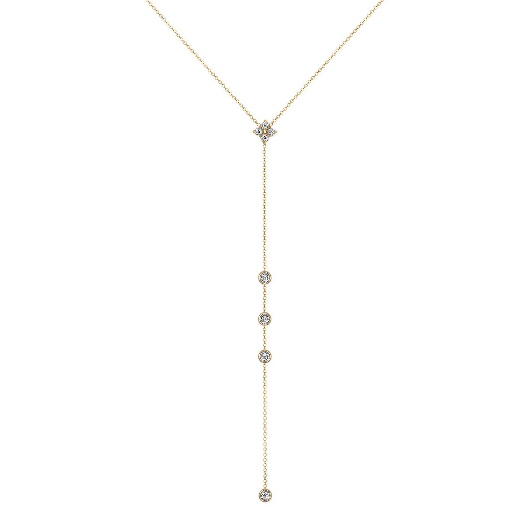 14K Gold Diamond Lariat Necklace Diamond Y-Necklace Necklace ABN-141-D  - Abtin & Co.