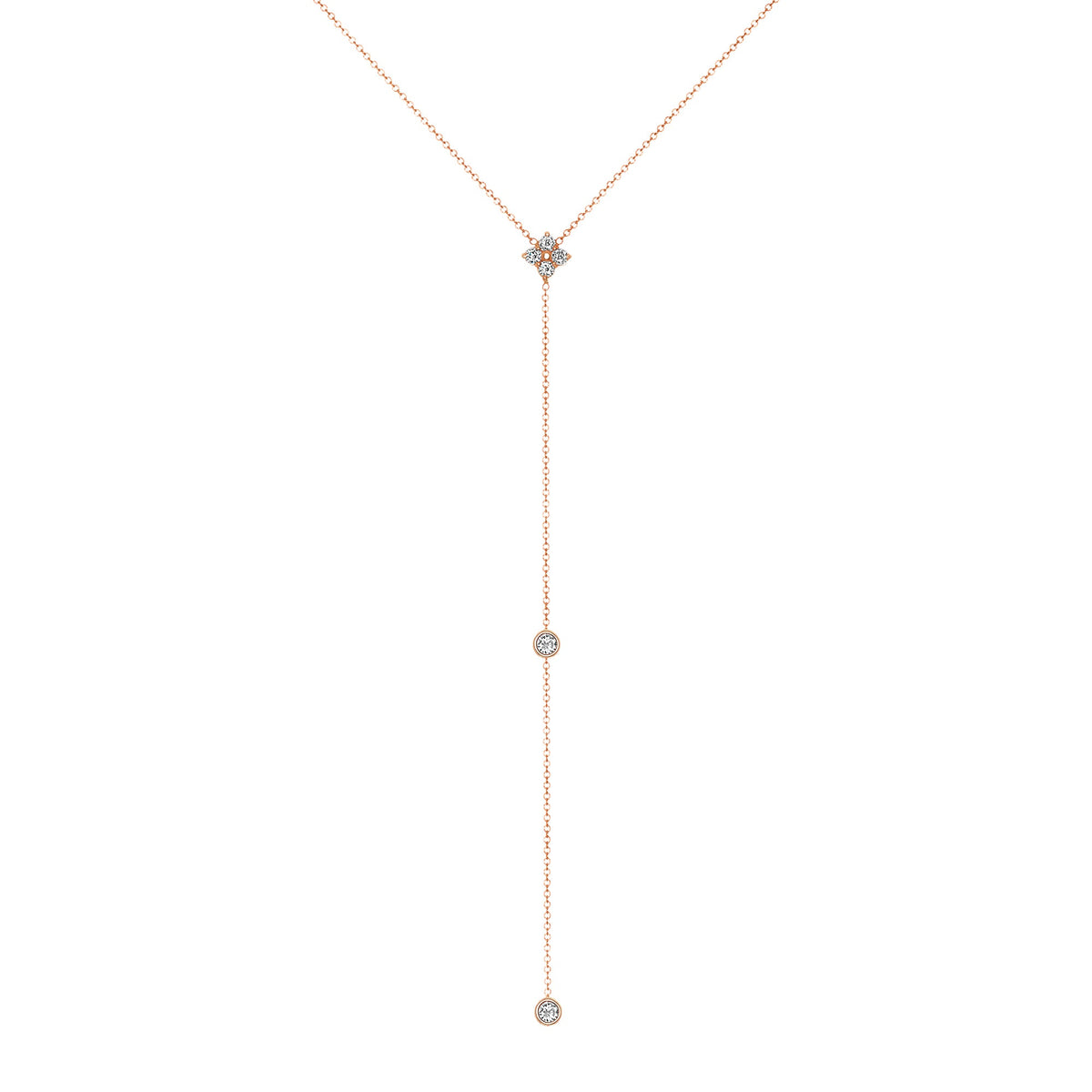 14K Gold Diamond Lariat Necklace Diamond Y-Necklace Necklace ABN-118-D  - Abtin & Co.