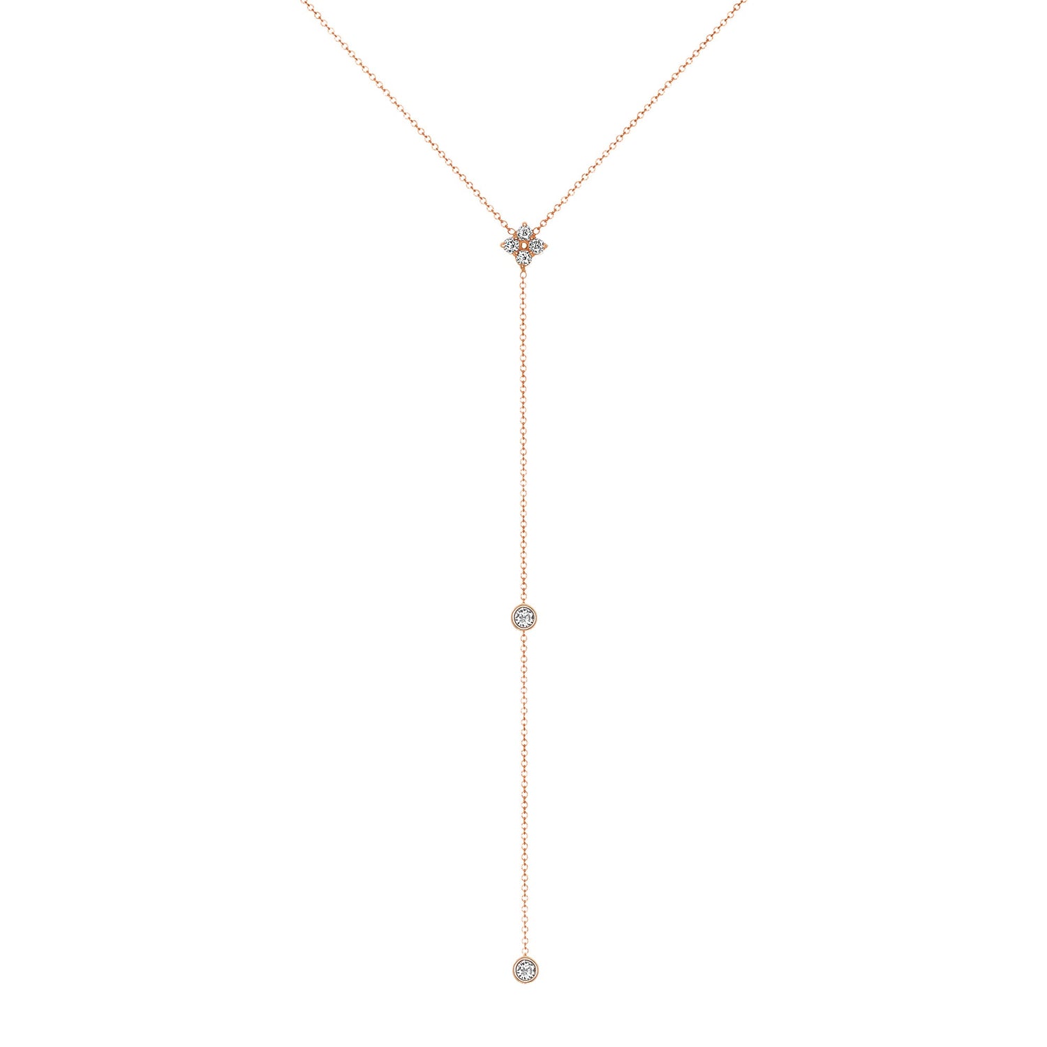 14K Gold Diamond Lariat Necklace Diamond Y-Necklace Necklace ABN-118-D  - Abtin & Co.