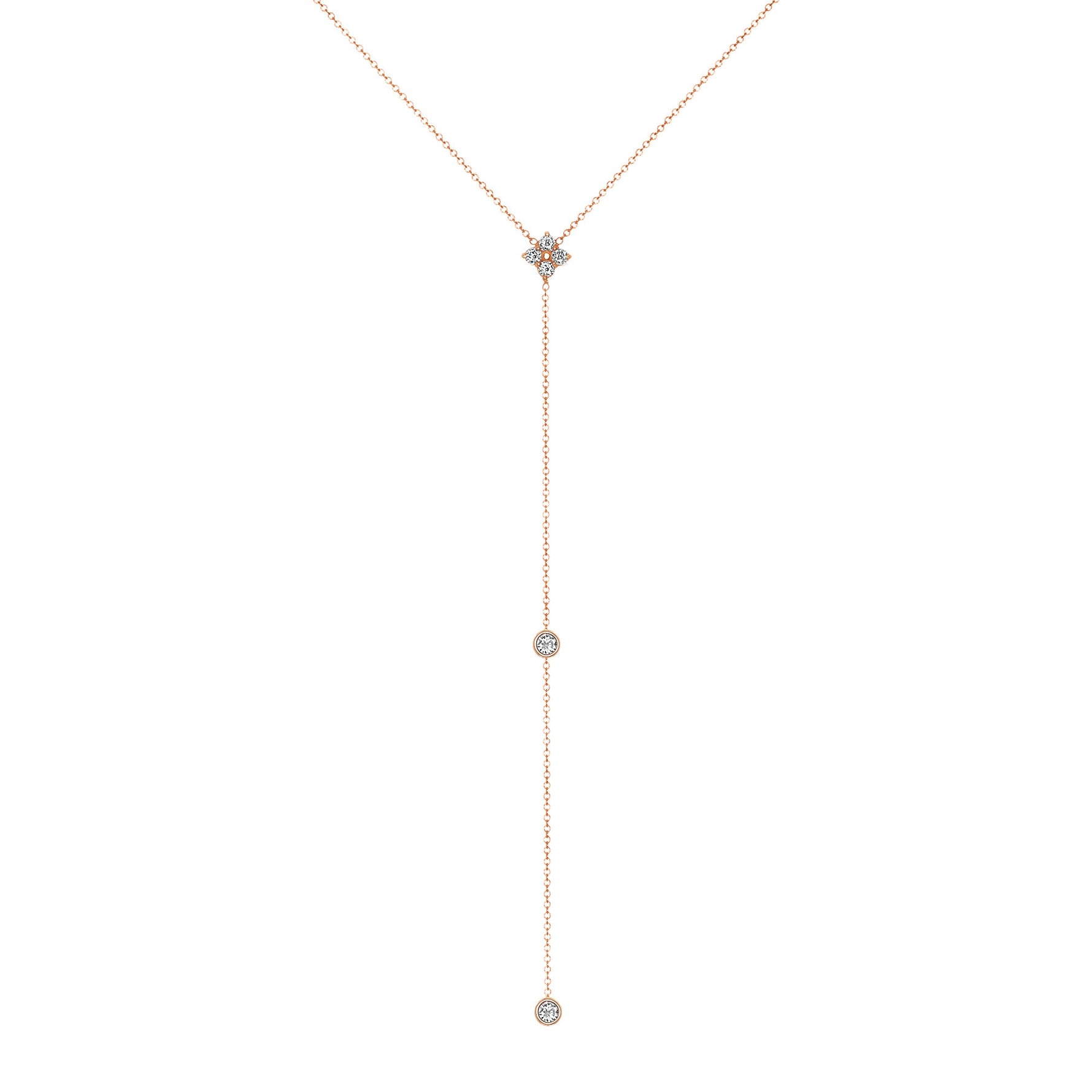 14K Gold Diamond Lariat Necklace Diamond Y-Necklace Necklace ABN-118-D  - Abtin & Co.