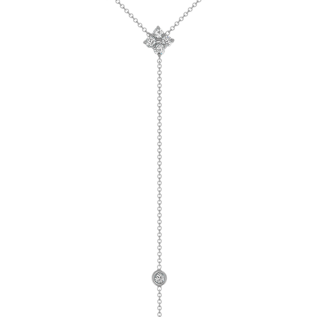 14K Gold Diamond Lariat Necklace Diamond Y-Necklace Necklace ABN-118-D  - Abtin & Co.