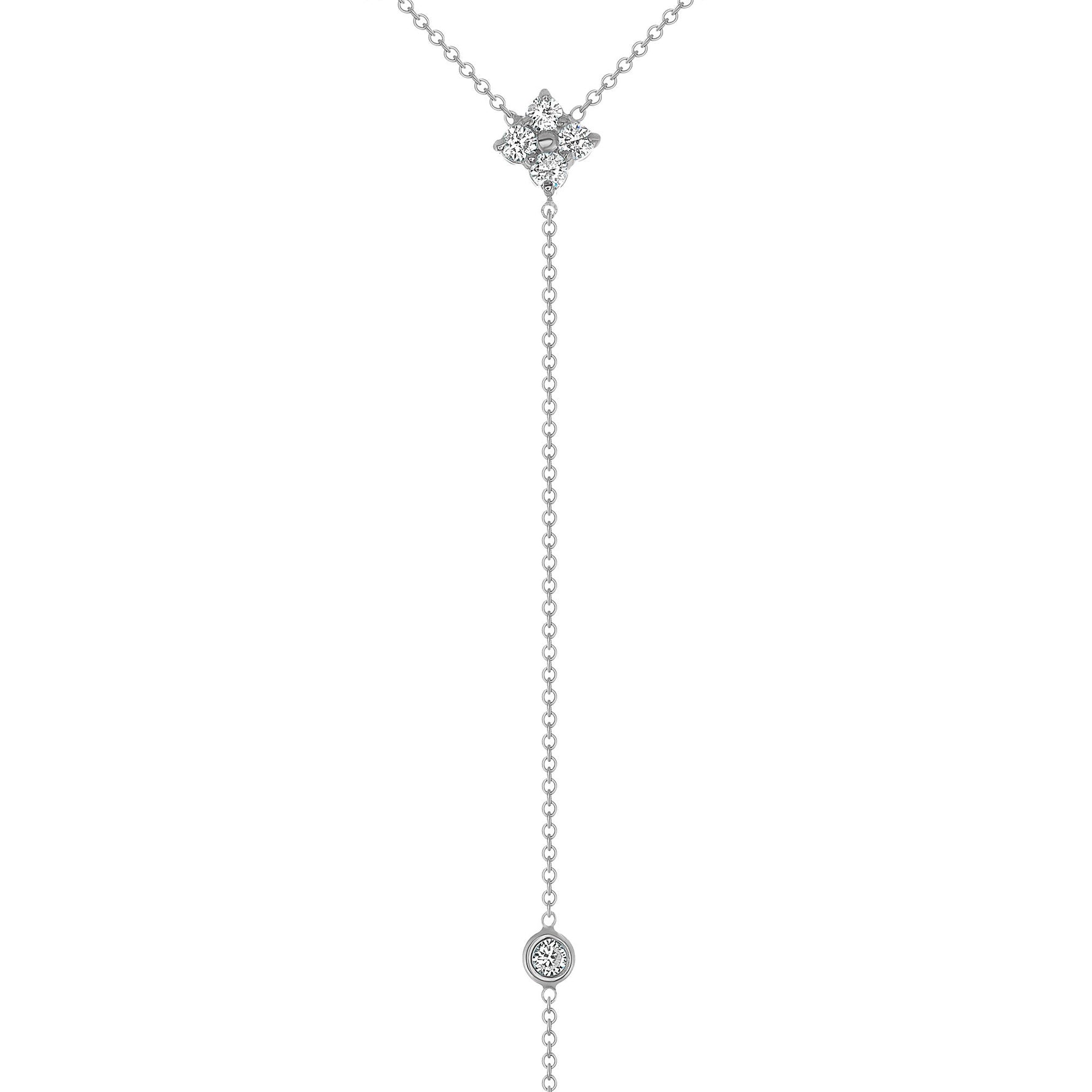14K Gold Diamond Lariat Necklace Diamond Y-Necklace Necklace ABN-118-D  - Abtin & Co.