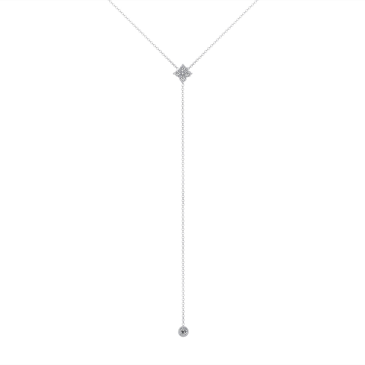 14K Gold Diamond Lariat Necklace Diamond Y-Necklace Necklace ABN-119-D  - Abtin & Co.