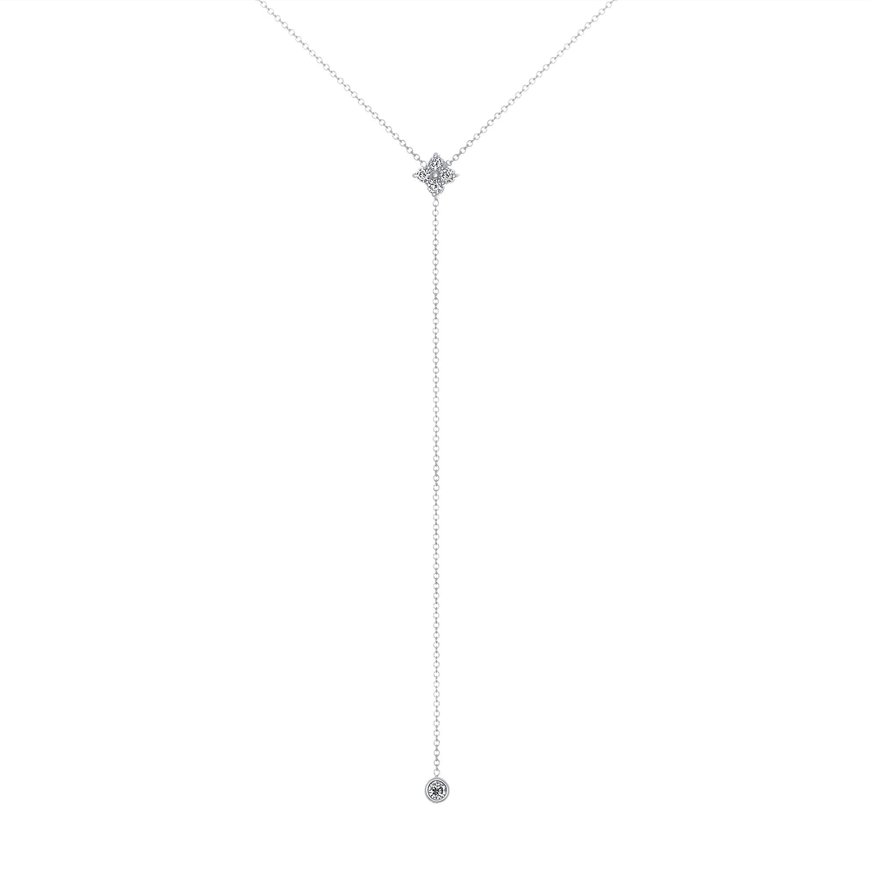 14K Gold Diamond Lariat Necklace Diamond Y-Necklace Necklace ABN-119-D  - Abtin & Co.