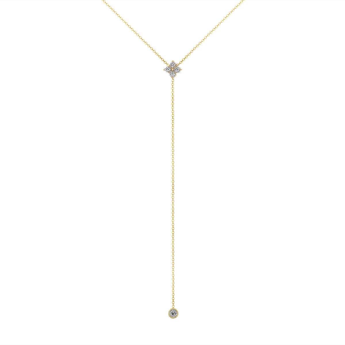 14K Gold Diamond Lariat Necklace Diamond Y-Necklace Necklace ABN-119-D  - Abtin & Co.