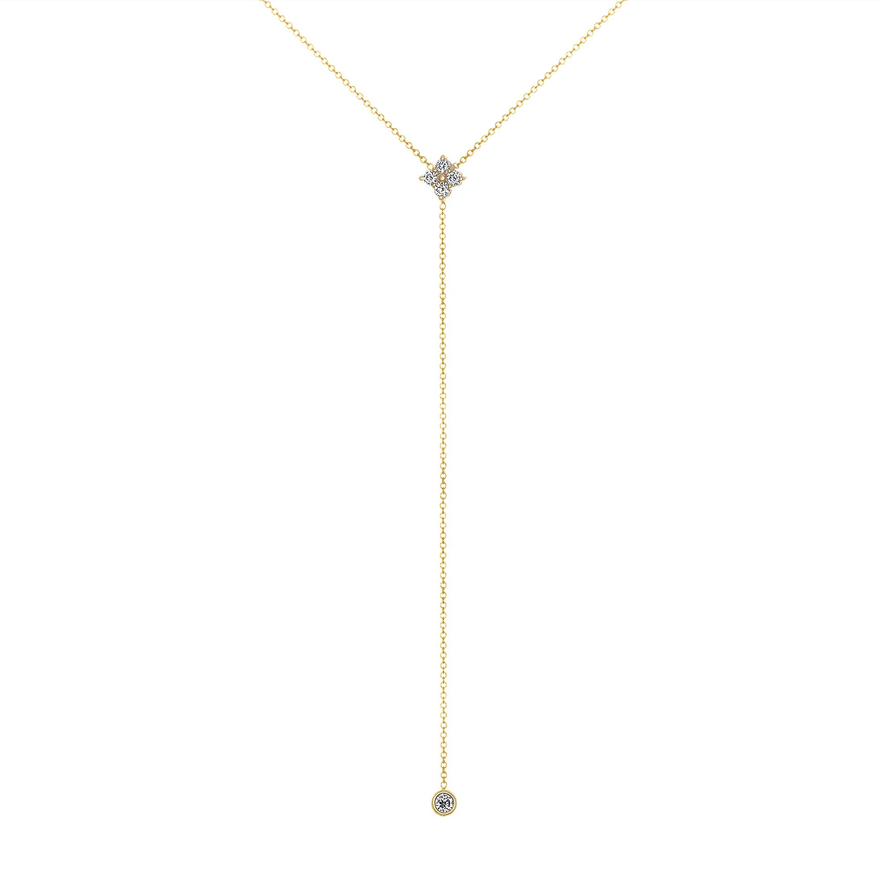 14K Gold Diamond Lariat Necklace Diamond Y-Necklace Necklace ABN-119-D  - Abtin & Co.
