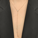 14K Gold Diamond Lariat Necklace Diamond Y-Necklace Necklace ABN-119-D  - Abtin & Co.