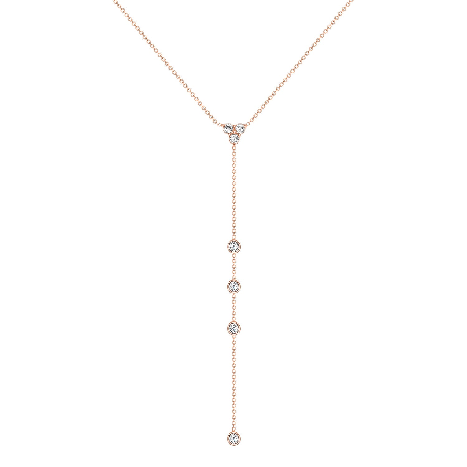 14K Gold Diamond Lariat Necklace Y-Necklace Necklace ABN-140-DGGD  - Abtin & Co.