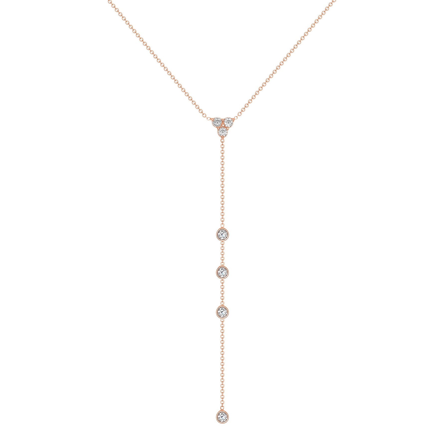 14K Gold Diamond Lariat Necklace Y-Necklace Necklace ABN-140-DGGD  - Abtin & Co.