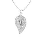 14K Gold Diamond Leaf Pendant Pendant ABP-107-D  - Abtin & Co.