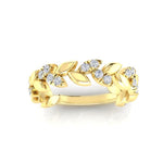14K Gold Diamond Leaf Ring Ring ABB_415.2_D  - Abtin & Co.