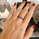 14k Gold Diamond Milgrain Bezel-set Wedding Band Stackable Ring Ring ABB-121.1-D  - Abtin & Co.