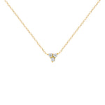14K Gold Diamond Necklace Three-stone Diamond Necklace Trio Diamond Necklace Necklace ABN-43-D  - Abtin & Co.