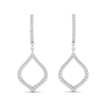 14k Gold Diamond Open Pear-shaped Drop Earring Earring ABE-109.2-D  - Abtin & Co.