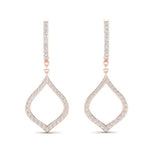 14k Gold Diamond Open Pear-shaped Drop Earring Earring ABE-109.2-D  - Abtin & Co.