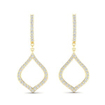 14k Gold Diamond Open Pear-shaped Drop Earring Earring ABE-109.2-D  - Abtin & Co.