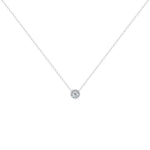 14K Gold Diamond Solitaire Necklace Bezel Set Round Diamond Necklace Necklace ABN-1-D  - Abtin & Co.