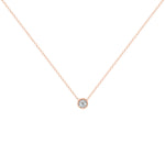 14K Gold Diamond Solitaire Necklace Bezel Set Round Diamond Necklace Necklace ABN-1-D  - Abtin & Co.