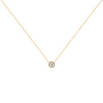 14K Gold Diamond Solitaire Necklace Bezel Set Round Diamond Necklace Necklace ABN-1-D  - Abtin & Co.