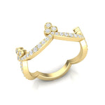 14k Gold Diamond Tiara Stackable Ring Wedding Band Ring ABB-188-D  - Abtin & Co.