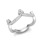 14k Gold Diamond Tiara Stackable Ring Wedding Band Ring ABB-188-D  - Abtin & Co.