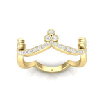 14k Gold Diamond Tiara Stackable Ring Wedding Band Ring ABB-188-D  - Abtin & Co.