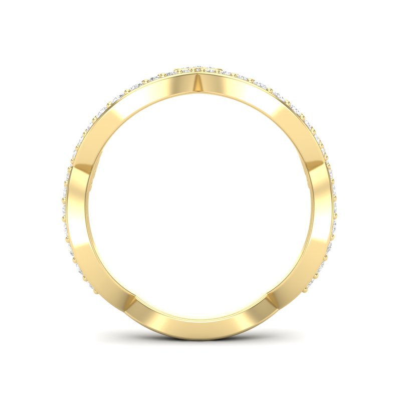 14k Gold Diamond Tiara Stackable Ring Wedding Band Ring ABB-188-D  - Abtin & Co.